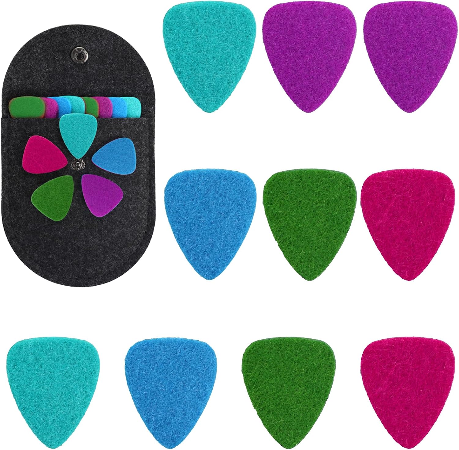 10 PCS Ukulele Felt Picks, Colorful Triangle Shaped Soft Guitar Picks - Image 2