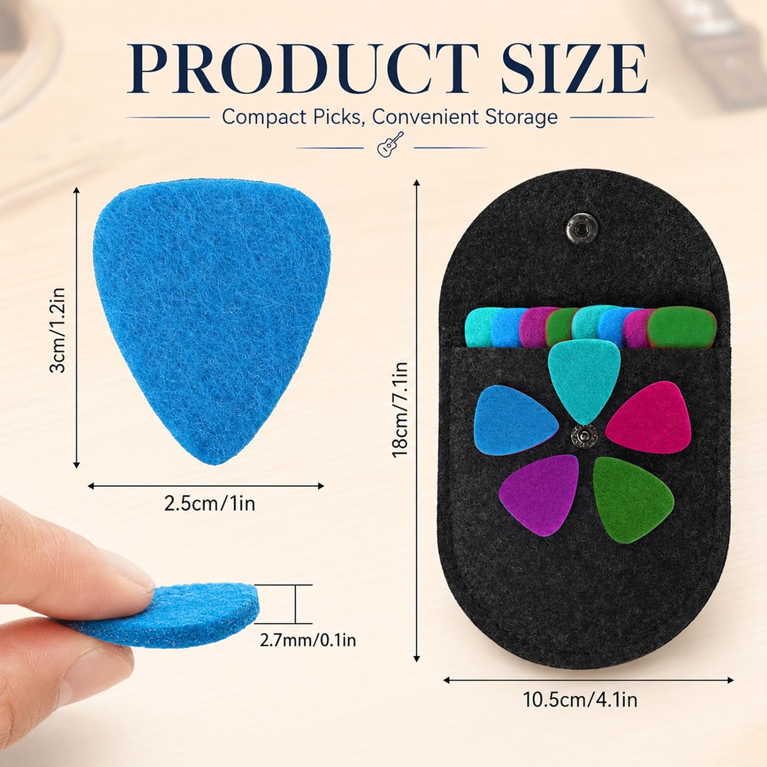 10 PCS Ukulele Felt Picks, Colorful Triangle Shaped Soft Guitar Picks - Image 3
